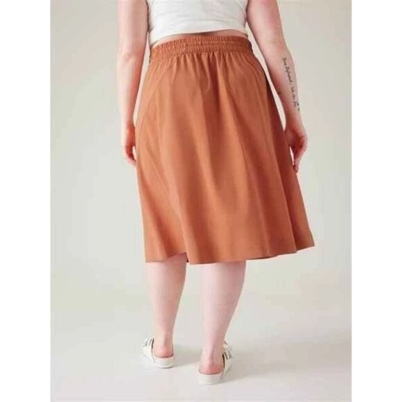 Athleta Womens Arrival Skirt Orange Knee-Length W/ Pockets Size 10 Lightweight - Picture 2 of 16